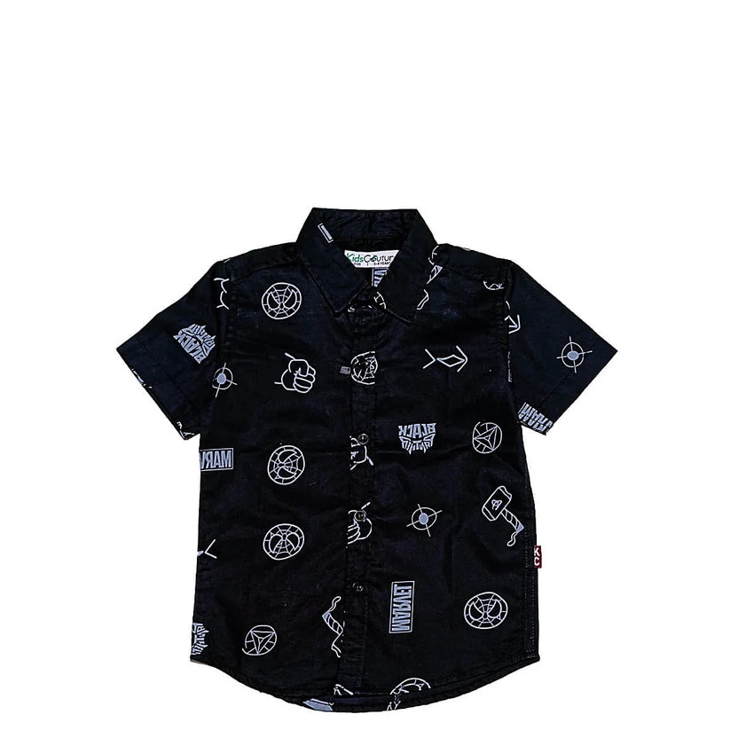 Black Panther Cotton Shirt for Boys