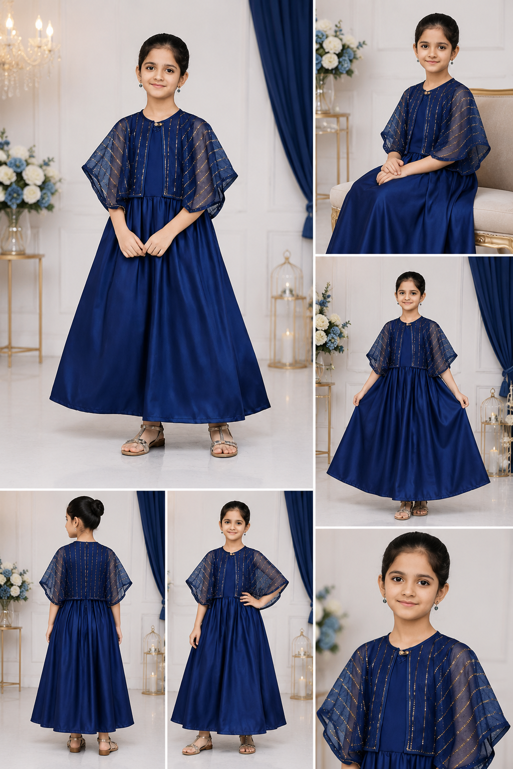 Royal Amethyst Silk Kaftan Maxi for Girls