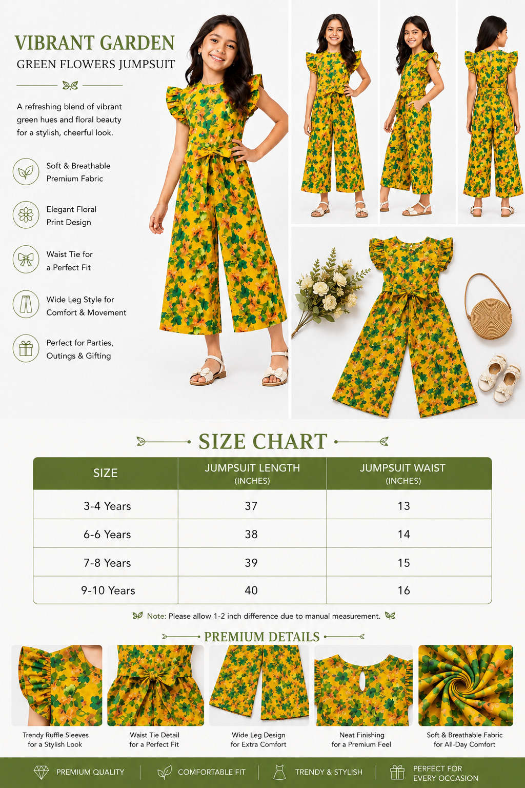 Flowers jumpsuit for Girls