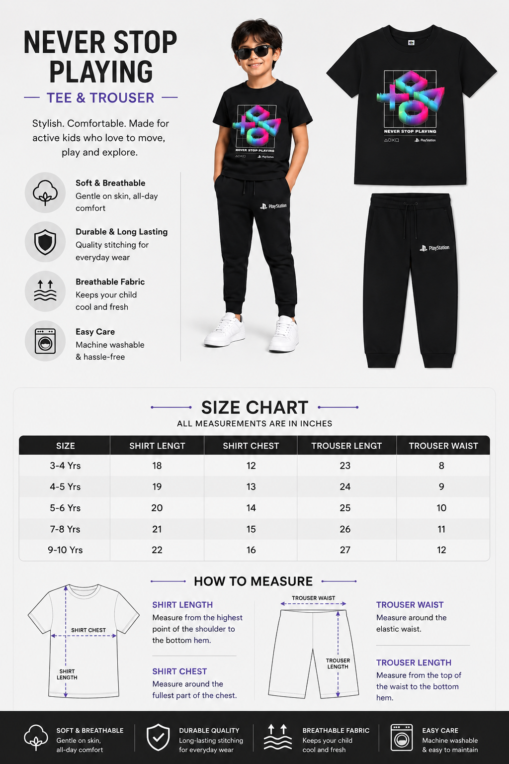 Urban Play Premium Tee & Trouser Set for Boys